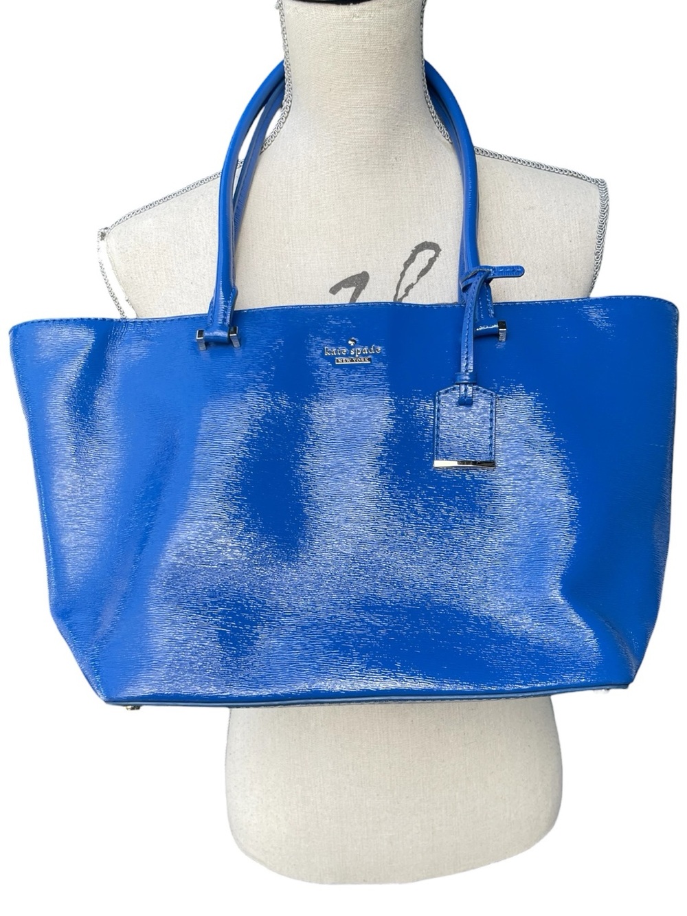 kate spade Blue Patent Leather Tote - Picture 3 of 13